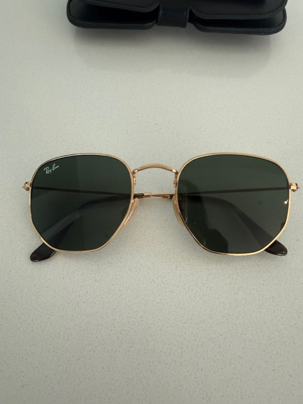 Ray-Ban Gold Unisex Icons Hexagonal Sunglasses